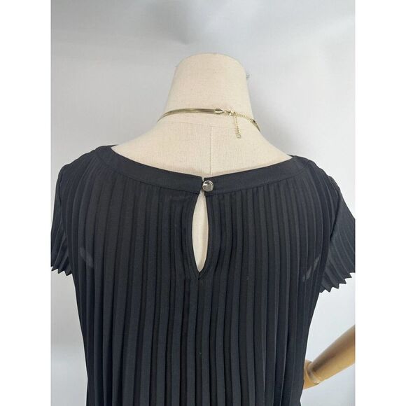 Ted Baker Womens Black Top Size 1 Pleated Boxy Short Sleeve Size 4 US - Picture 5 of 14